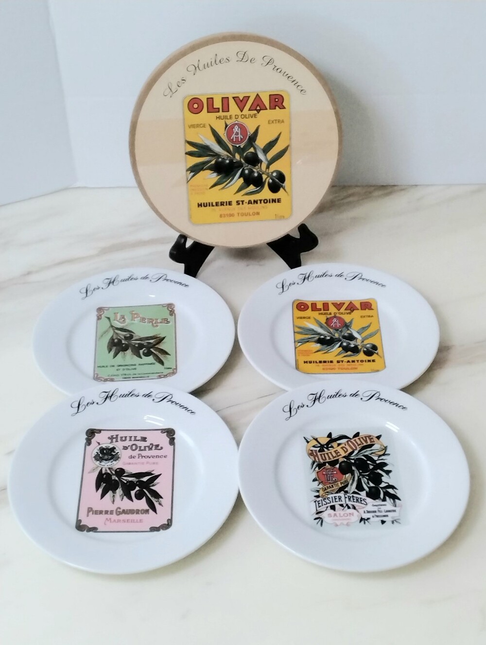 Kiss That Frog Les Huiles de Provence Olive Oil Appetizer Plates - 8.5” Box of 4